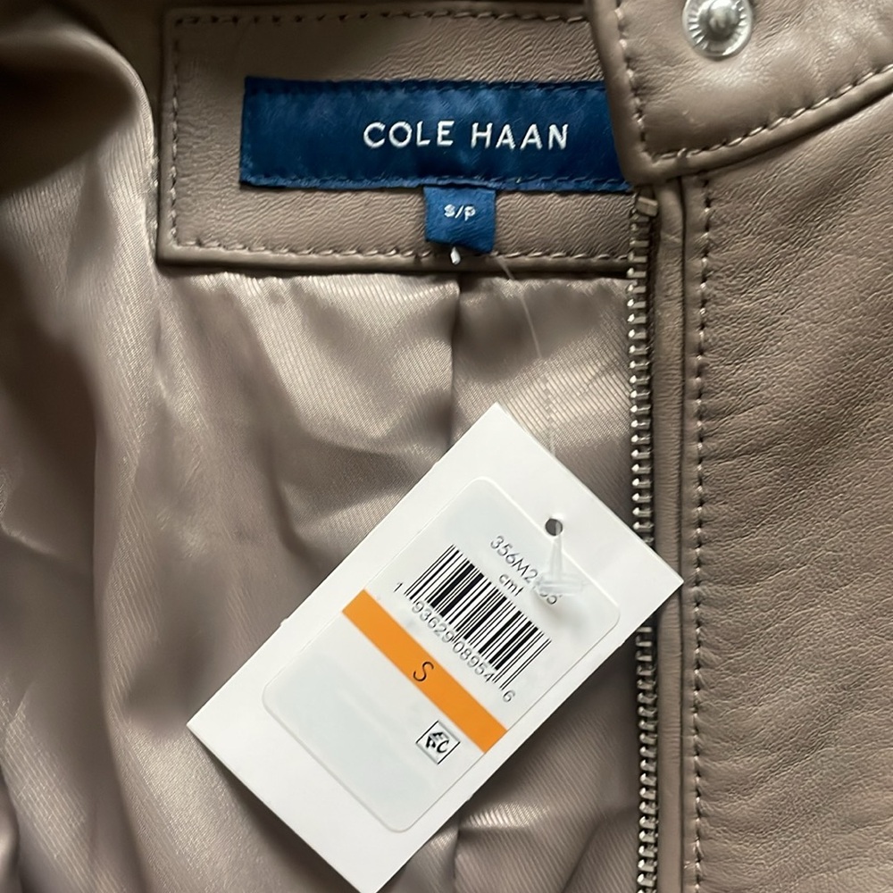 Cole Haan Leather Moto Jacket NWT - Picture 9 of 11